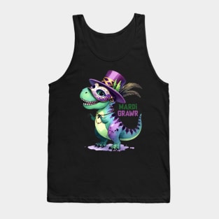 Mardi Grawr Funny Trex Dinosaur Tank Top